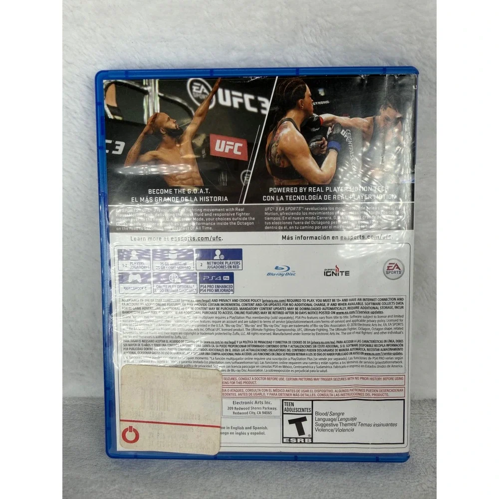 EA Sports UFC 3 Video Game PS4 Blue Excellent Conor McGregor Cover